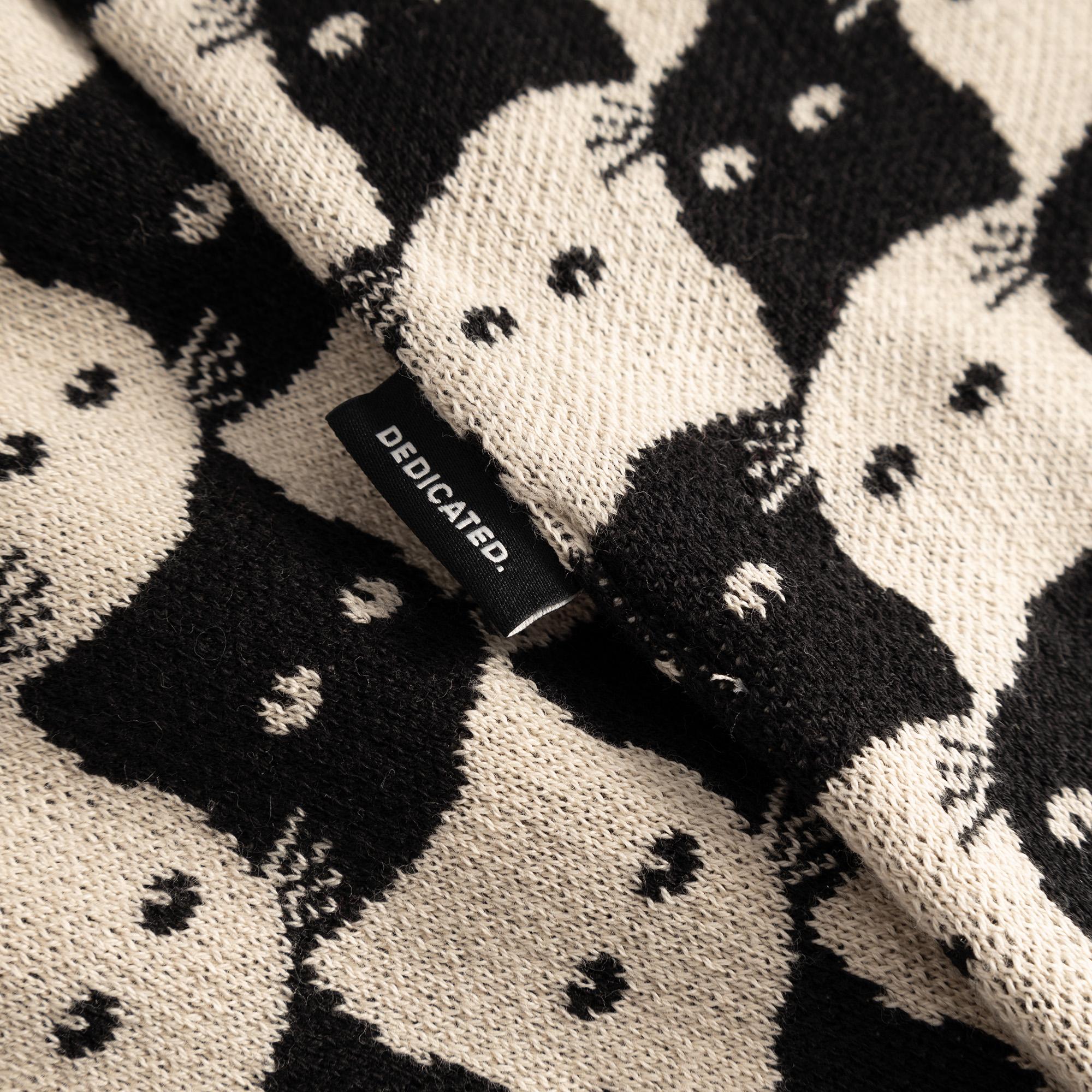 Dedicated Rossberga  Rossberga Pepita Cats Oat White Schal schwarz weiß